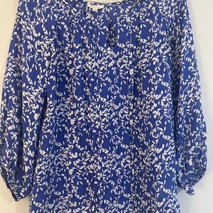 Shoshanna Blue and White Floral Blouse